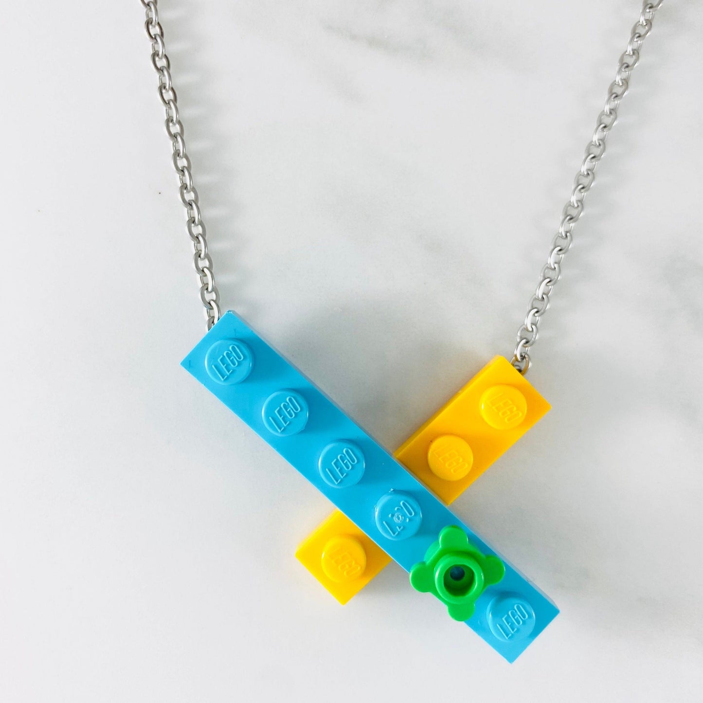 Tu Snaps necklace made from Lego pieces