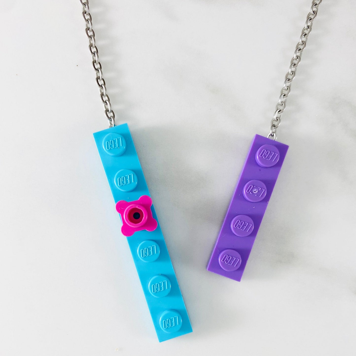 Tu Snaps necklace made from Lego pieces